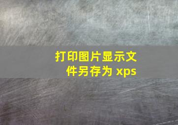 打印图片显示文件另存为 xps